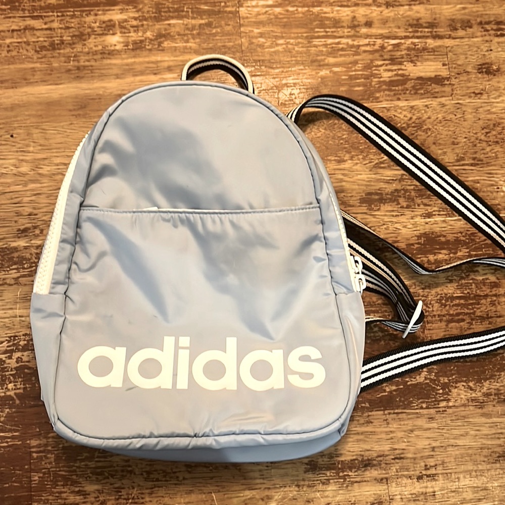 Powder Baby Blue Adidas Mini Backpack  11.5 Tall By 8.5 Inches Wide Brand New